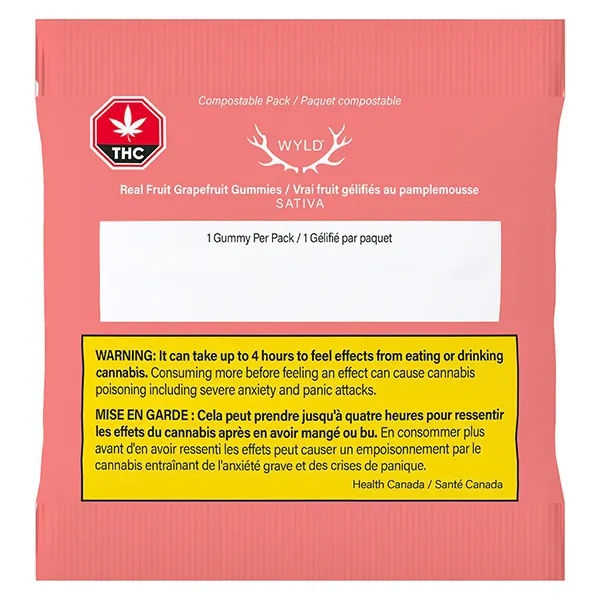 Real Fruit Grapefruit Sativa Gummies 1:1:1 THC:CBG:CBC (Gummies) by WYLD