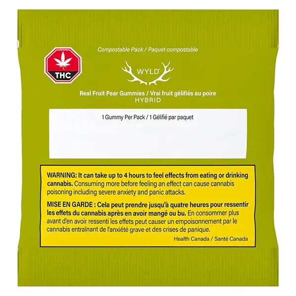 Image for Real Fruit Pear Hybrid Gummies 1:1 THC:CBG, cannabis all products by WYLD