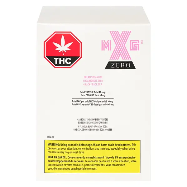 Image for Cream Soda Zero 4pk, cannabis beverages by XMG
