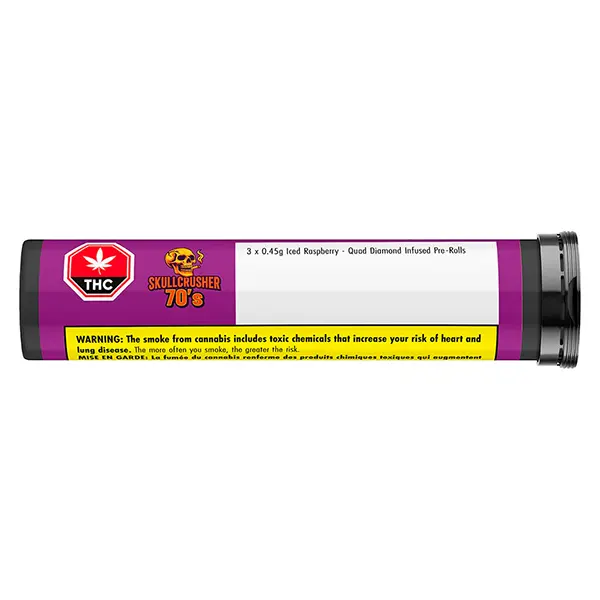 Image for Iced Raspberry - Quad Diamond Infused Pre-Roll, cannabis all products by Skullcrusher by RAD