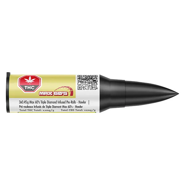 Image for Max 60's Triple Diamond Infused Pre-Roll - Howler, cannabis all products by Chillbilly