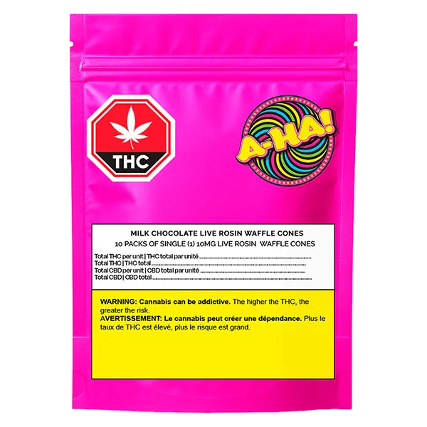 Image for Milk Chocolate Live Rosin Waffle Cones, cannabis edibles by A-Ha!