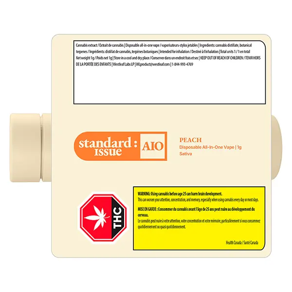 Image for Peach All-In-One Vape, cannabis all products by Standard Issue