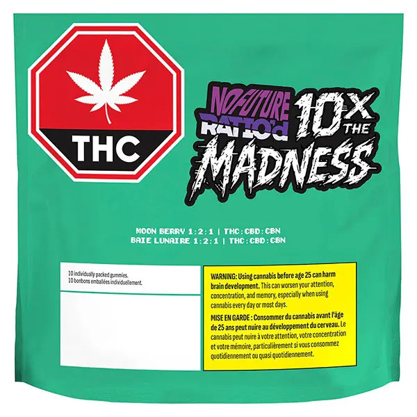 Image for 10X the Madness: Ratio'd Moon Berry 1:2:1 THC/CBD/CBN, cannabis all products by No Future