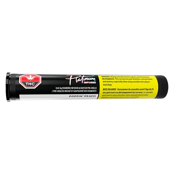 Image for Poppin Peach Diamond Infused & Dusted Pre-Roll, cannabis all products by Platinum