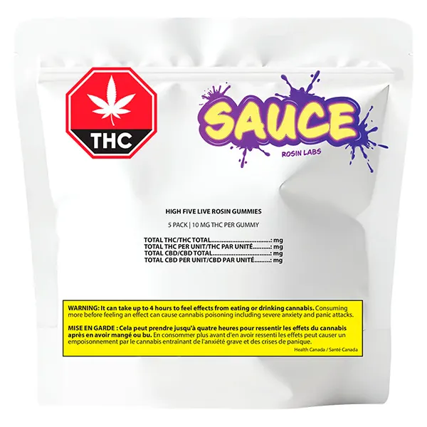 Image for SAUCE High Five Live Rosin Gummies, cannabis all products by Sauce Rosin Labs