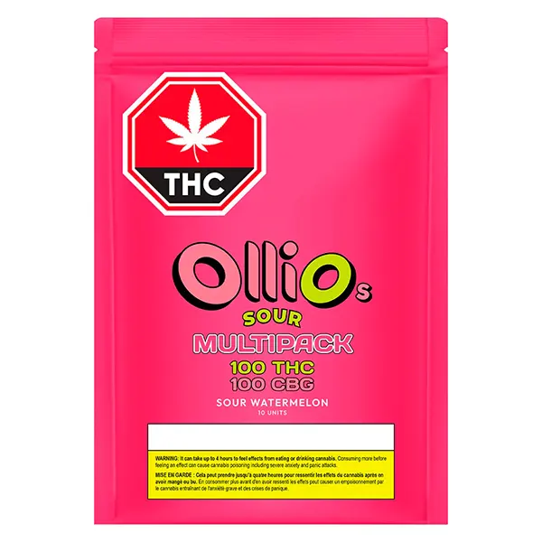 Image for 100 CBG 100 THC Multipack Sour Watermelon, cannabis edibles by Olli Brands