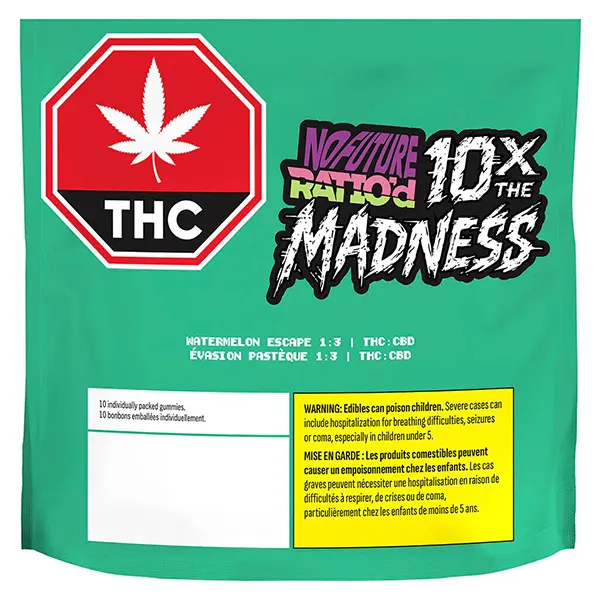 Image for 10X the Madness: Ratio'd Watermelon Escape 1:3 THC/CBD, cannabis all products by No Future