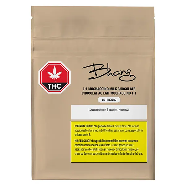 Image for 1:1 Mochaccino Milk Chocolate, cannabis edibles by Bhang