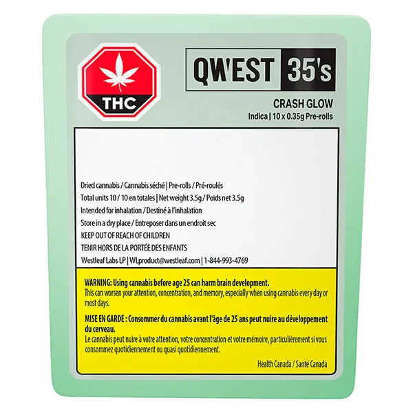Image for 35's Crash Glow Pre-Roll, cannabis pre-rolls by Qwest