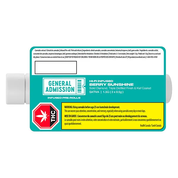 Image for Berry Sunshine Hi-Fi Infused Pre-Roll, cannabis all products by General Admission
