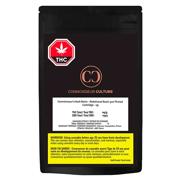 Image for Connoisseur's Hash Rosin - Rotational R 510 Thread Cartridge, cannabis vapes by Connoisseur Culture
