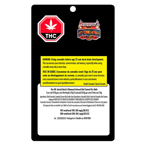 Image for Fire OG Juiced&ast; Hash & Diamond Infused Kief Coated Pre-Roll, cannabis all products by Sluggers