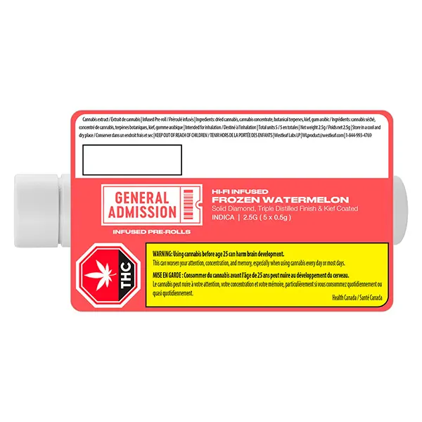 Image for Frozen Watermelon Hi-Fi Infused Pre-Roll, cannabis pre-rolls by General Admission