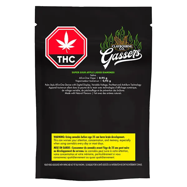 Image for Gassers Super Sour Apple Liquid Diamonds AIO, cannabis all products by Claybourne