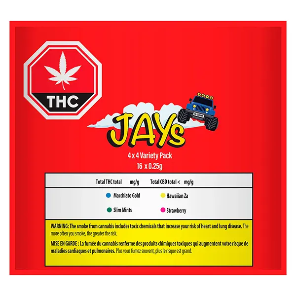 Image for 4x4 Infused Pre-Roll Variety Pack, cannabis all products by Jays