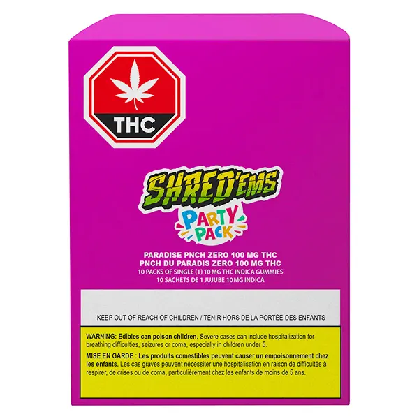 Image for Paradise PNCH ZERO Max10 Party Pack 100 THC Gummies, cannabis all products by Shred'ems