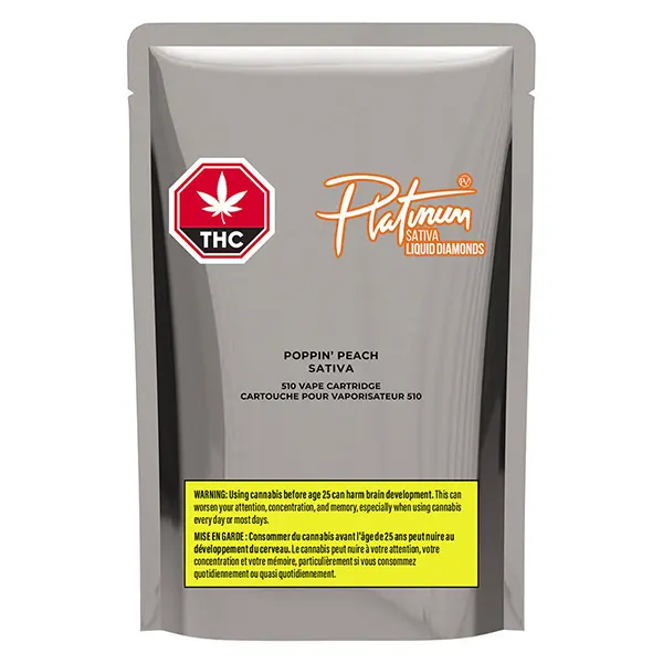 Image for Poppin' Peach Liquid Diamond 510 Thread Cartridge, cannabis all products by Platinum