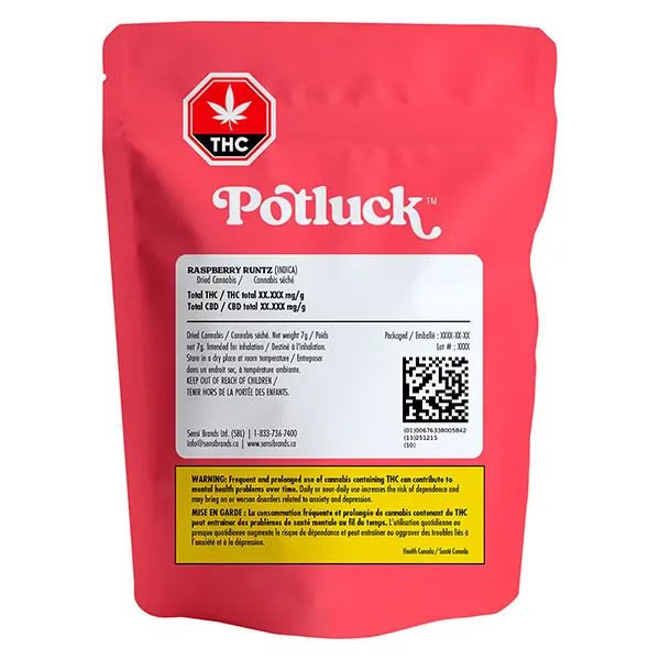Image for Raspberry Runtz, cannabis dried flower by Potluck