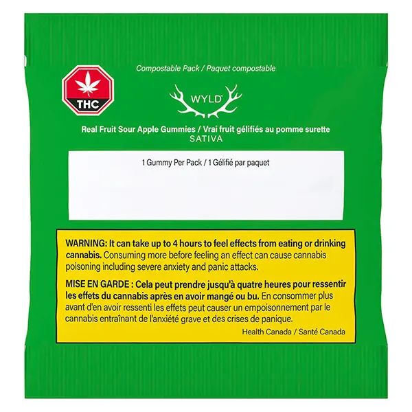 Image for Real Fruit Sour Apple SATIVA Gummies Multipack, cannabis edibles by WYLD
