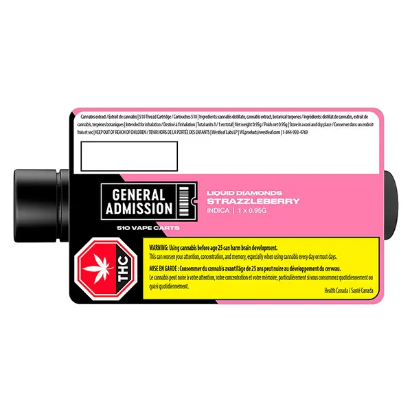 Image for Strazzleberry Liquid Diamond 510 Thread Cartridge, cannabis vapes by General Admission