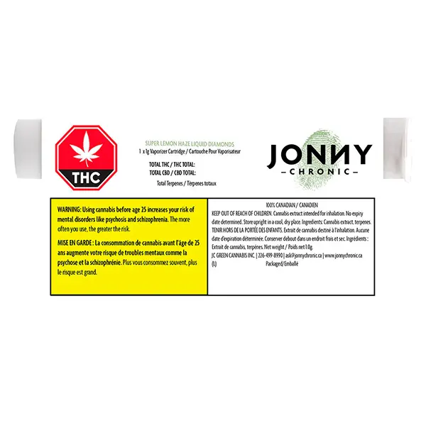 Image for Super Lemon Haze Liquid Diamonds 510 Thread Cartridge, cannabis vapes by Jonny Chronic