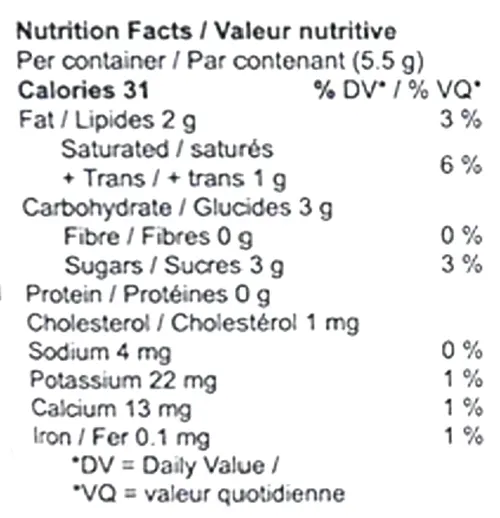 Nutrition Information for Simply Milk Chocolate 50mg THC (Edibles) by The Hazy Camper
