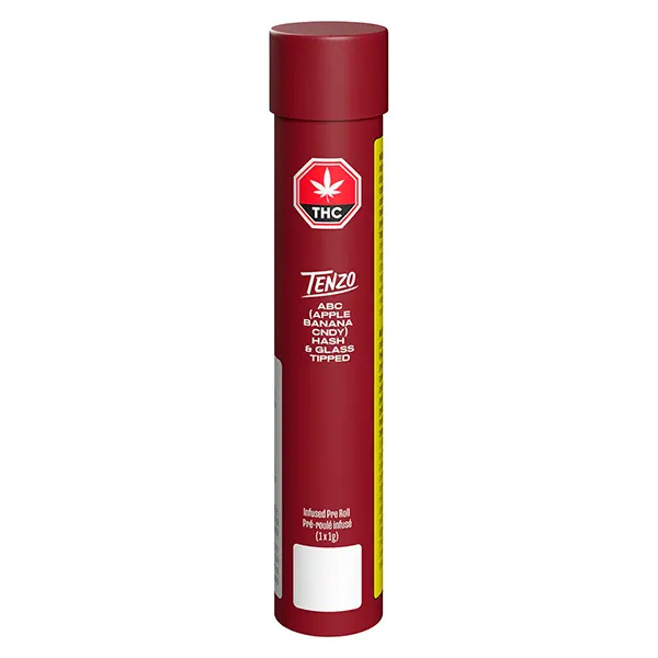 Image for ABC Apple Banana Cndy Hash & Glass Tipped Infused Pre-Roll, cannabis pre-rolls by Tenzo