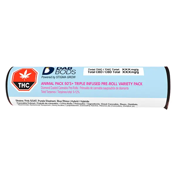 Image for Animal Pack 50's+ Triple Infused Pre-Roll Variety Pack, cannabis pre-rolls by Dab Bods