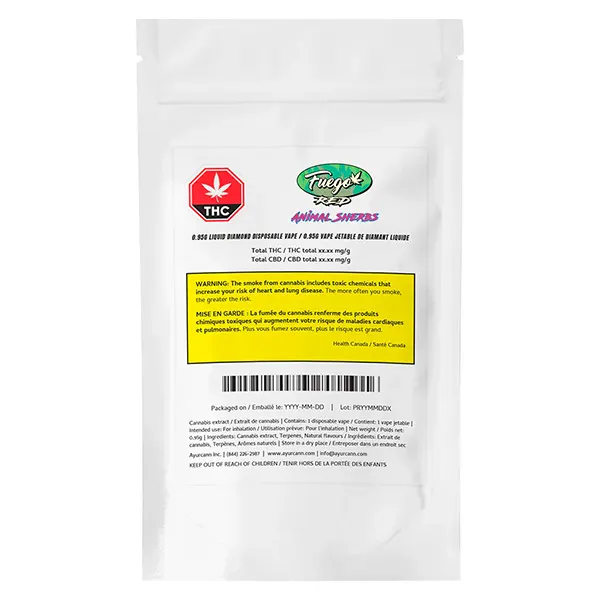 Image for Animal Sherbs Liquid Diamond Disposable Vape, cannabis all products by Fuego