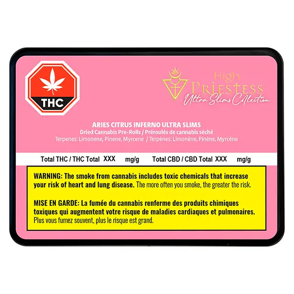 Image for Aries Citrus Inferno Ultra Slims Pre-Roll, cannabis all products by High Priestess