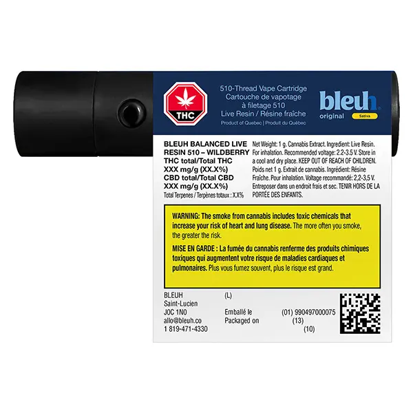 Image for Balanced Live Resin 510 Thread Cartridge - Wildberry, cannabis vapes by Bleuh