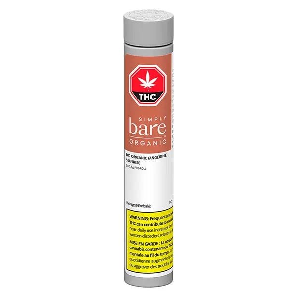 Image for BC Organic Tangerine Sunrise Pre-Roll, cannabis pre-rolls by Simply Bare