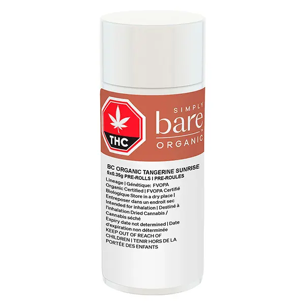 Image for BC Organic Tangerine Sunrise Pre-Roll, cannabis pre-rolls by Simply Bare