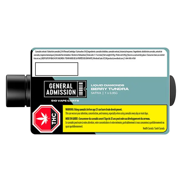 Image for Berry Tundra Liquid Diamond 510 Thread Cartridge, cannabis all products by General Admission