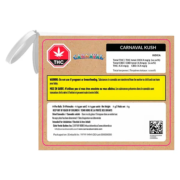 Image for Carnaval Kush Pre-Roll, cannabis pre-rolls by Carnaval Cannabis