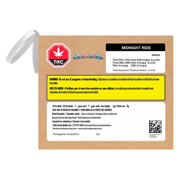 Image for Midnight Ride Pre-Roll, cannabis all products by Carnaval Cannabis