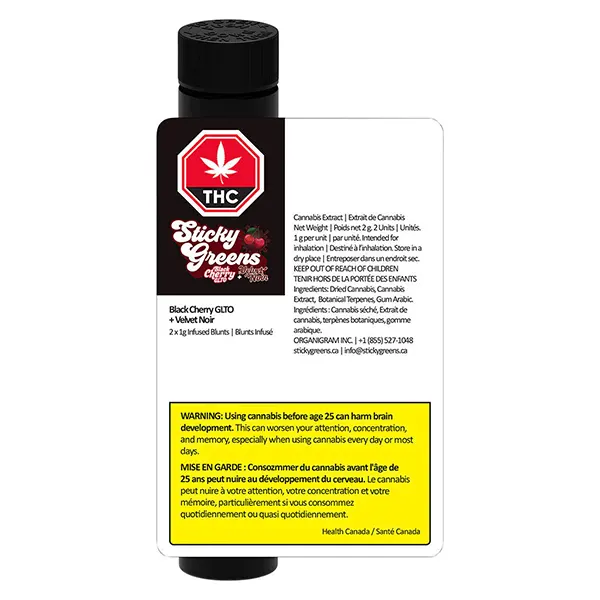 Image for Black Cherry GLTO+Velvet Noir infused Blunt combo pack, cannabis all products by Sticky Greens