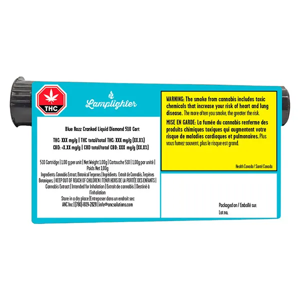 Image for Blue Razz Cranked Liquid Diamond 510 Cart, cannabis vapes by Lamplighter