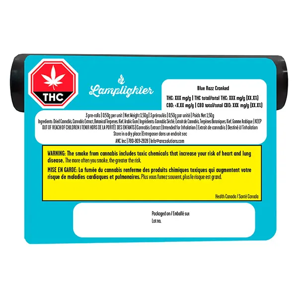Image for Blue Razz Cranked Liquid Diamond + Kief Coated Pre-Roll, cannabis all products by Lamplighter