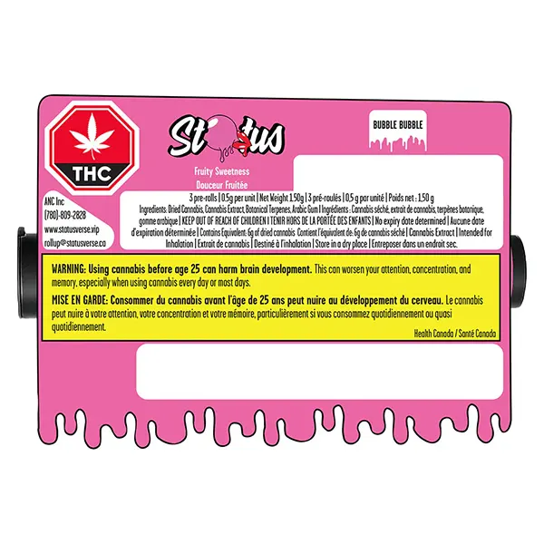 Image for Bubble Bubble Liquid Diamond Infused&Diamond Coated Pre-Roll, cannabis all products by Status