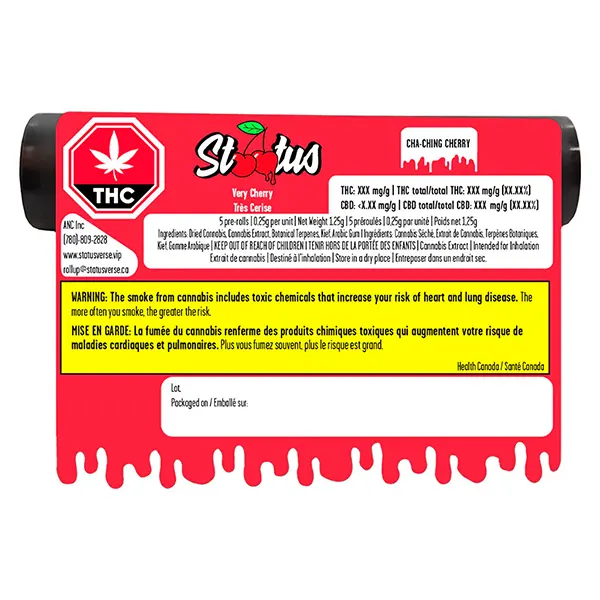 Image for Cha-Ching Cherry Liquid Diamond Infused Kief Coated Pre-Roll, cannabis all products by Status