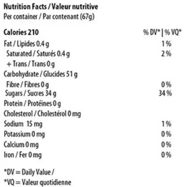 Nutrition Information for Grape Beyond (Edibles) by Lite Label