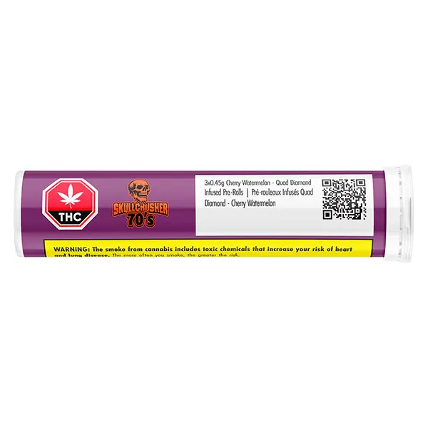 Image for Cherry Watermelon- Quad Diamond Infused Pre-Roll, cannabis pre-rolls by Skullcrusher by RAD
