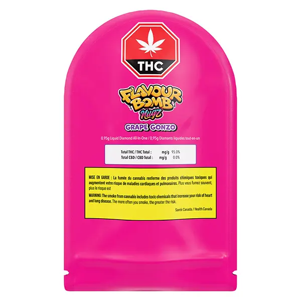 Image for Flavour Bomb Grape Gonzo Liquid Diamonds AIO, cannabis all products by Nugz