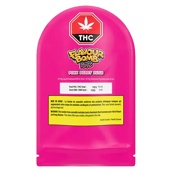 Image for Flavour Bomb Pink Berry Rush Liquid Diamonds AIO, cannabis all products by Nugz