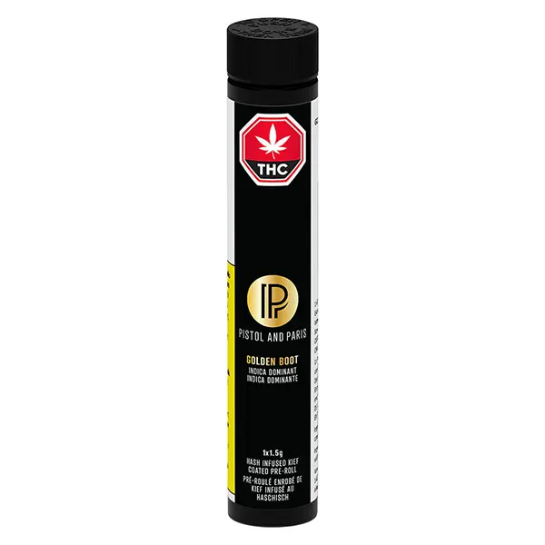 Image for Golden Boot Hash Infused Kief Coated Infused Pre-Roll, cannabis pre-rolls by Pistol and Paris
