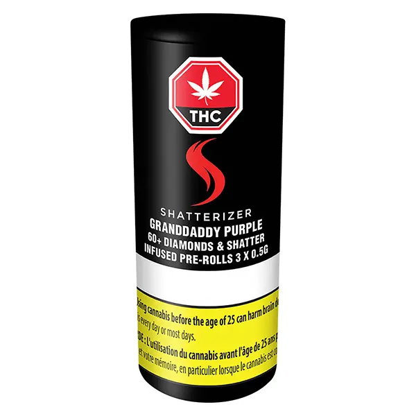 Image for Granddaddy Purple 60+ Diamonds & Shatter Infused Pre-Roll, cannabis all products by Shatterizer