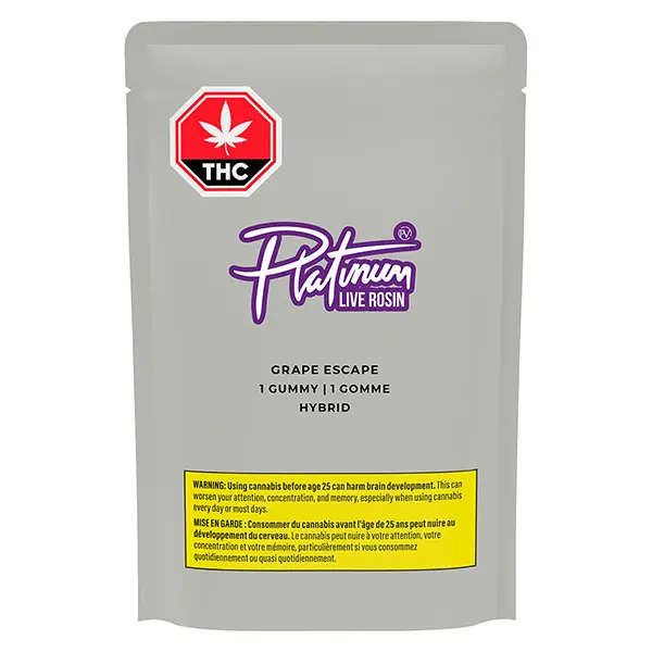 Image for Grape Escape Live Rosin Gummy, cannabis edibles by Platinum