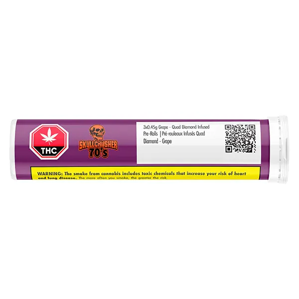 Image for Grape - Quad Diamond Infused Pre-Roll, cannabis all products by Skullcrusher by RAD